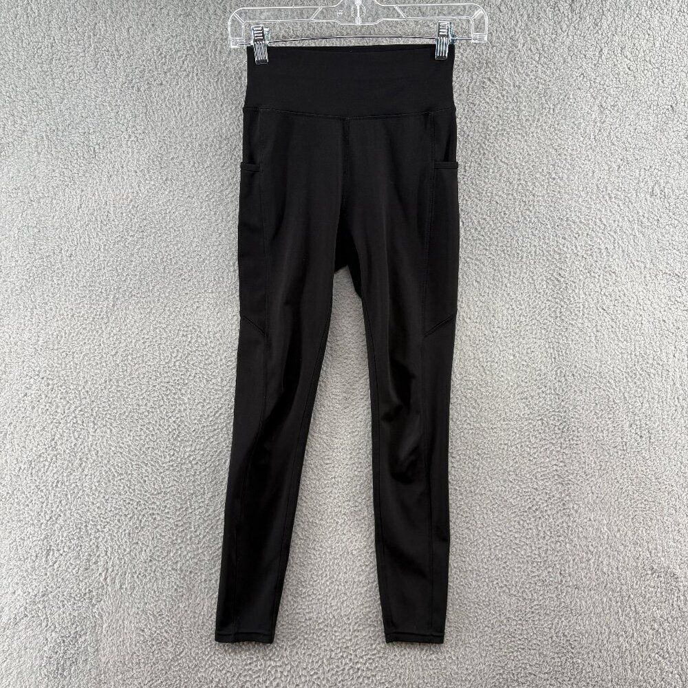 PopFit Black High Waisted Leggings XS | Buttery Soft Yoga Pants with Pockets